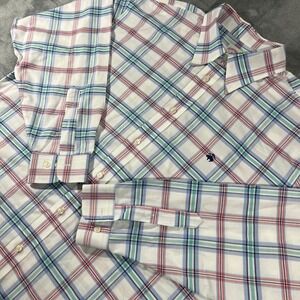 Brooks Brothers 346 Mens XL Plaid Button Down Shirt Long Sleeve Multi Color Logo